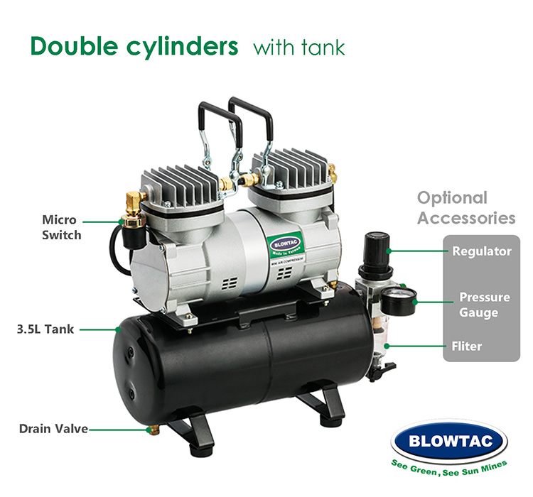 Double cylinders with tank